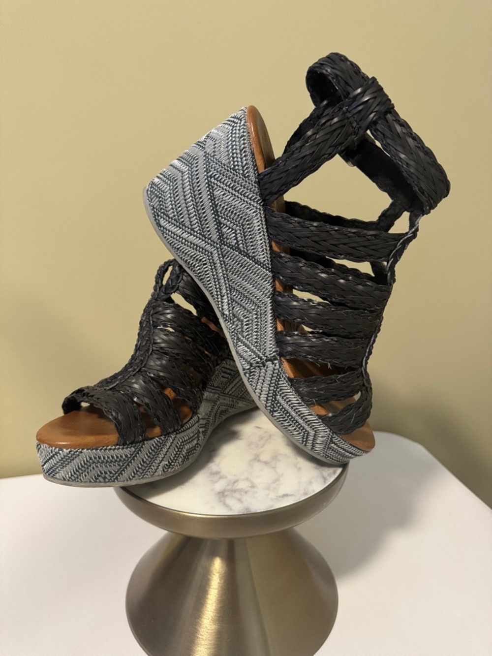 Blowfish Black Woven Platform Sandals